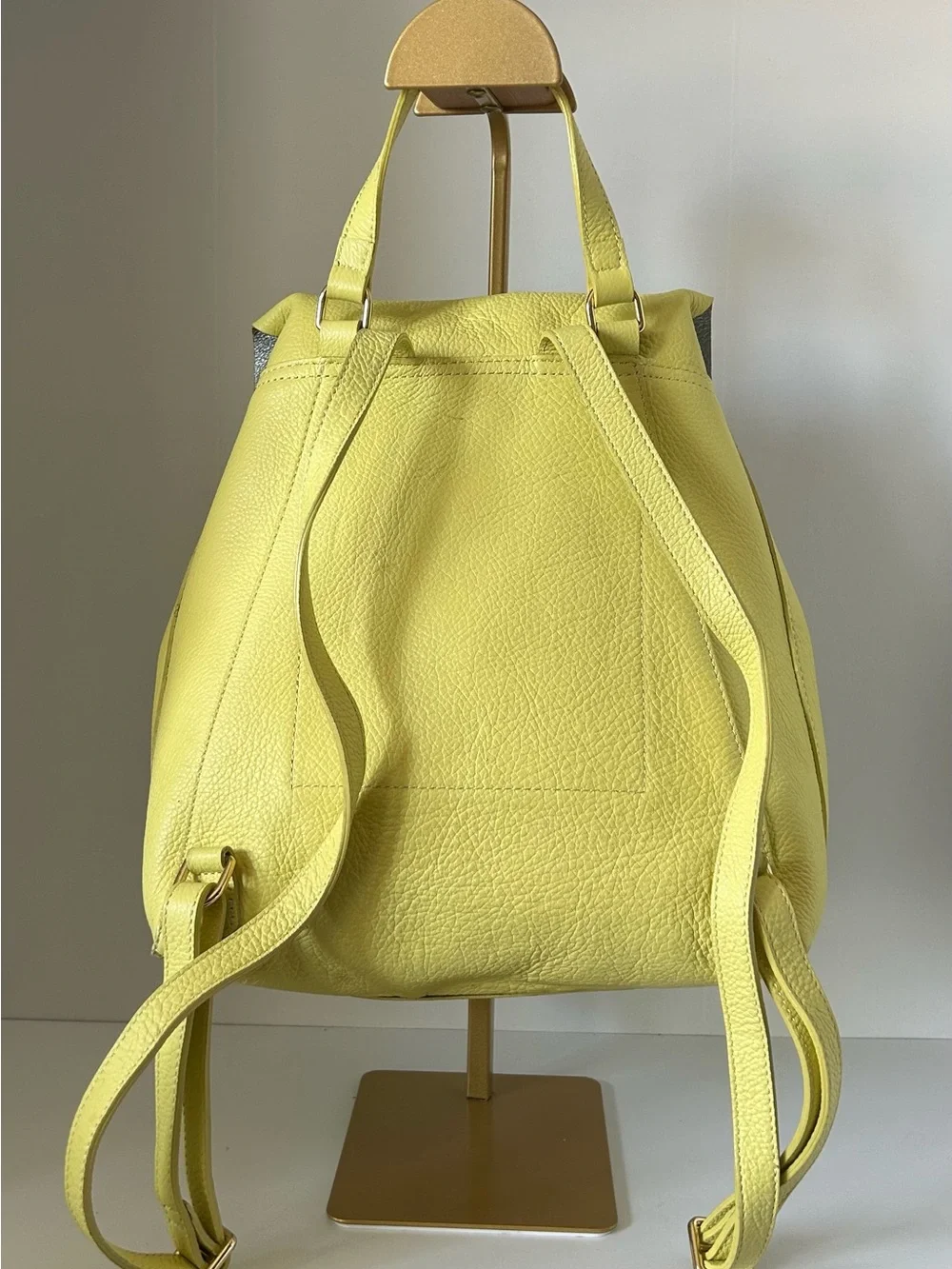Isaac Mizrahi Lemon Yellow Leather Tassel Backpack